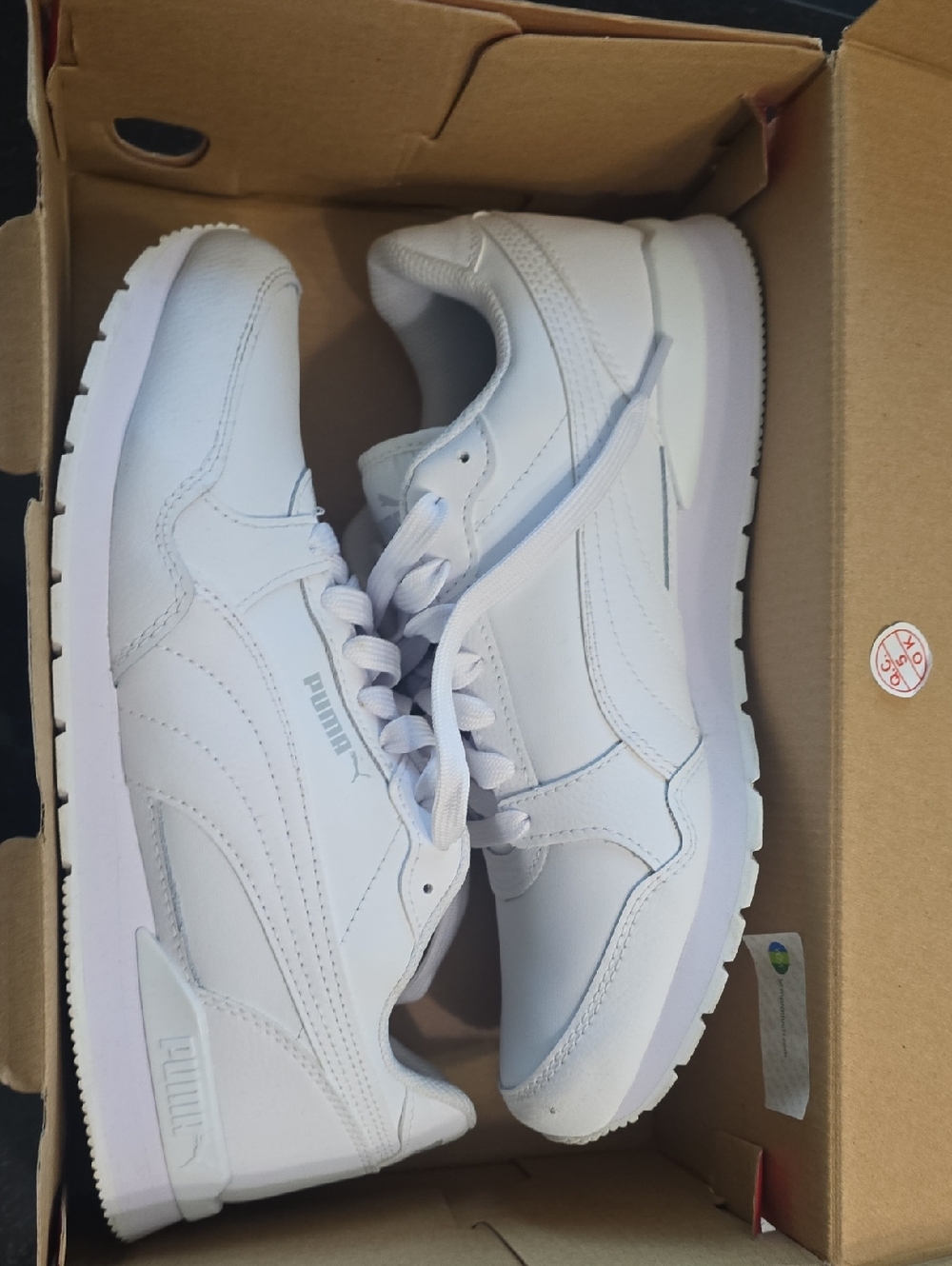 Puma White Low-Top Retro Runner Sneakers